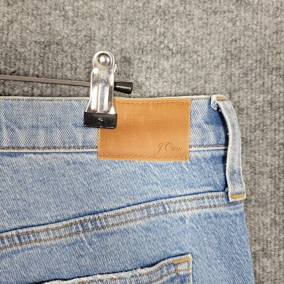 J CREW 9" Billie Demi Boot Crop Medium Wash Distressed Denim Blue Jeans SIZE 30 - Picture 6 of 15
